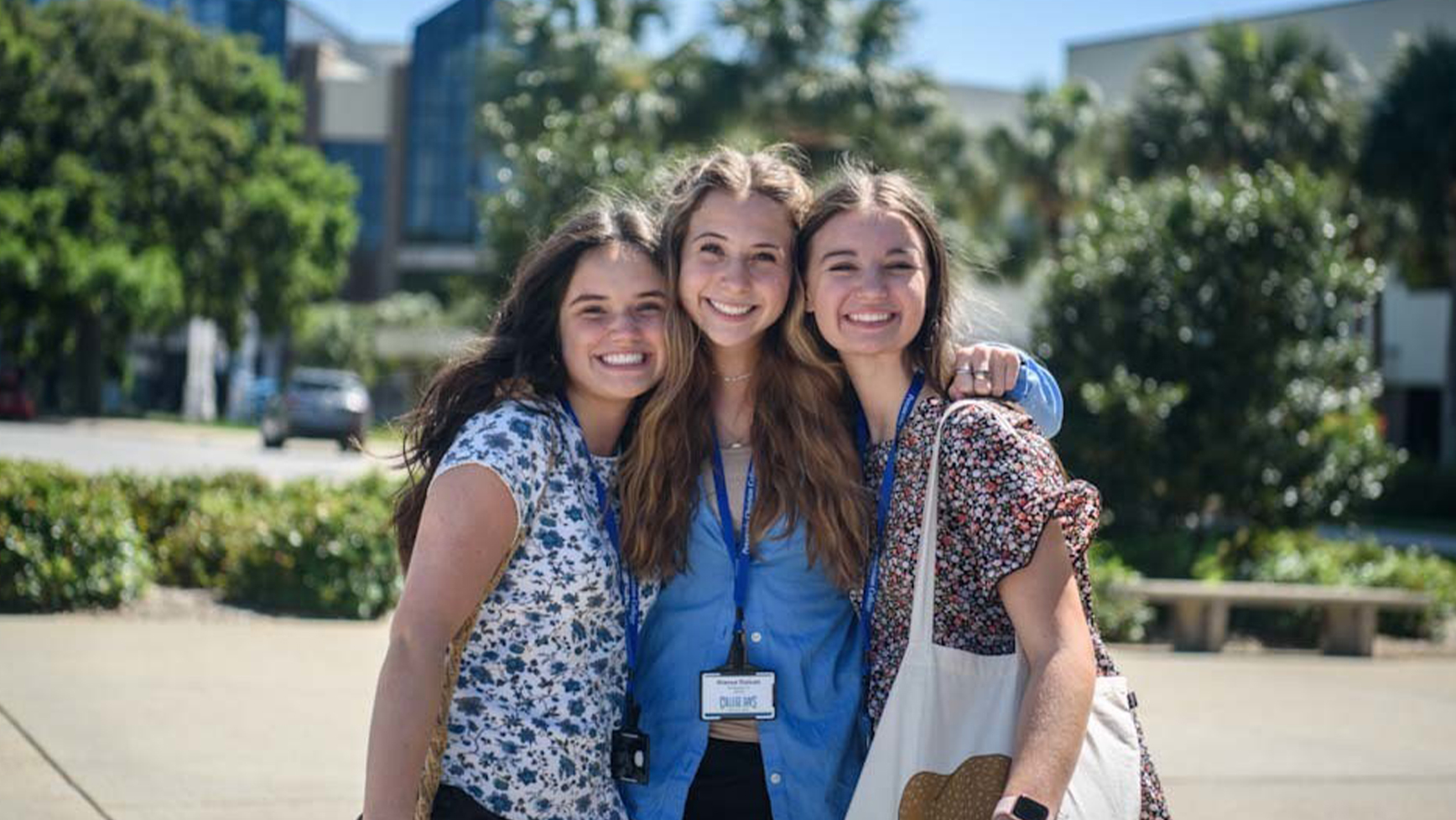 Three Girls Smiling at College Days