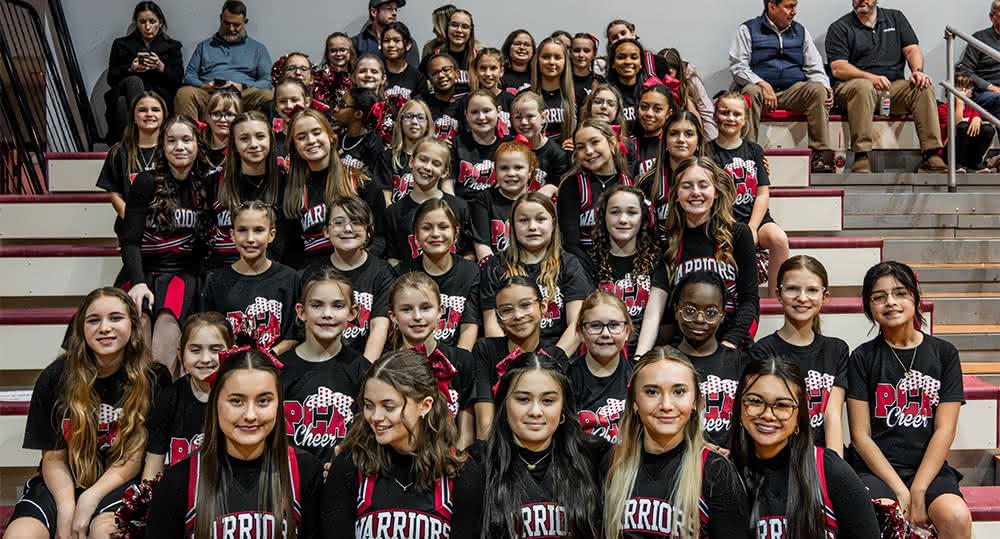 Cheerleaders at a Lady Warriors Game