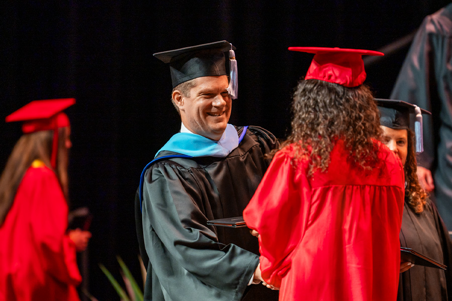 Student receiving diploma