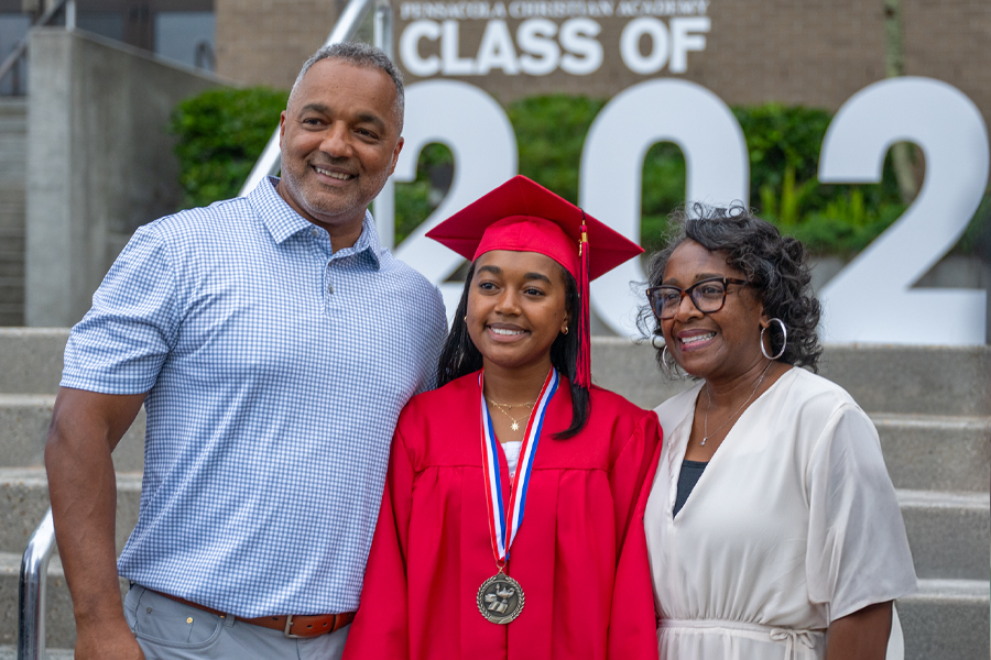 Graduate with family