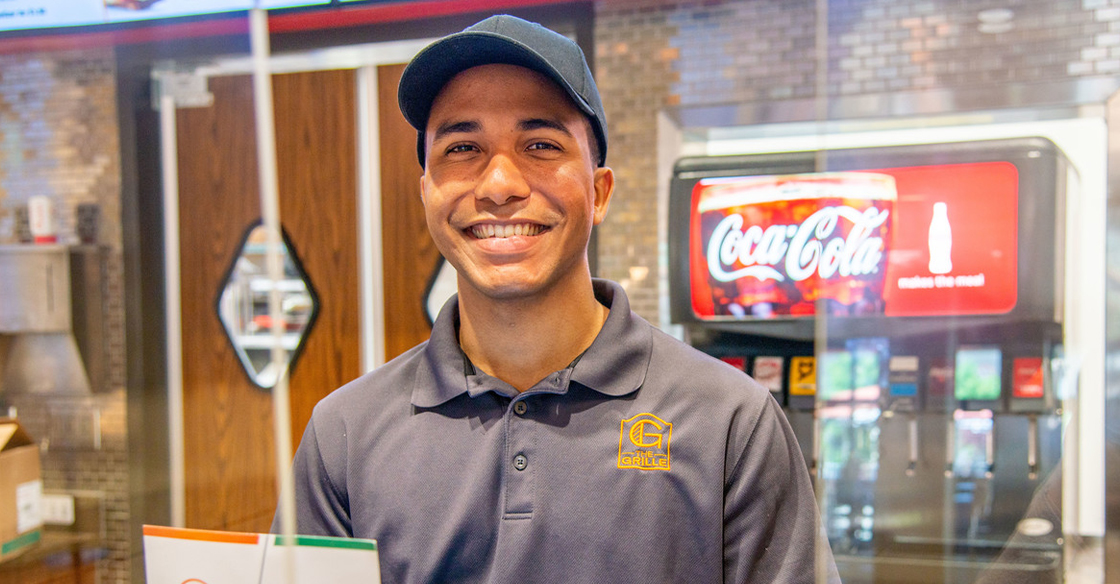 picture of grille employee smiling