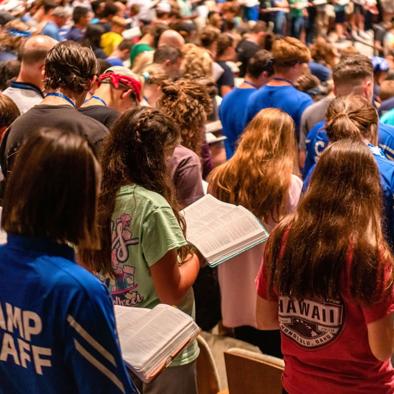 Campers reading their Bibles