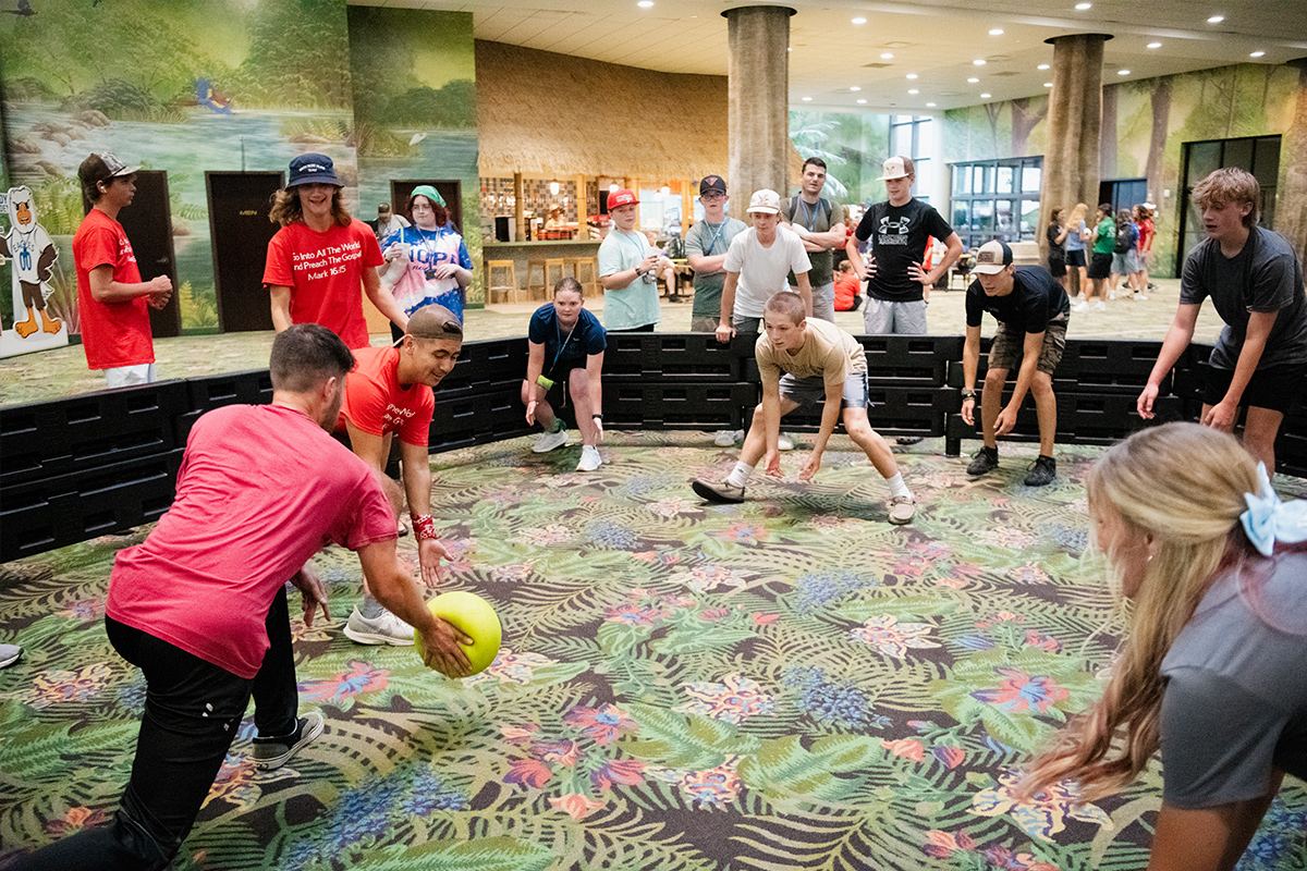 Teen Extreme Campers playing Gaga Ball