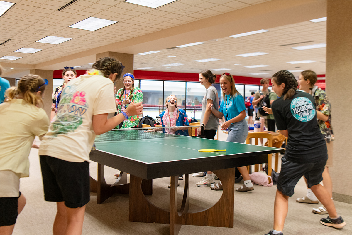 Teen Extreme campers playing ping-pong