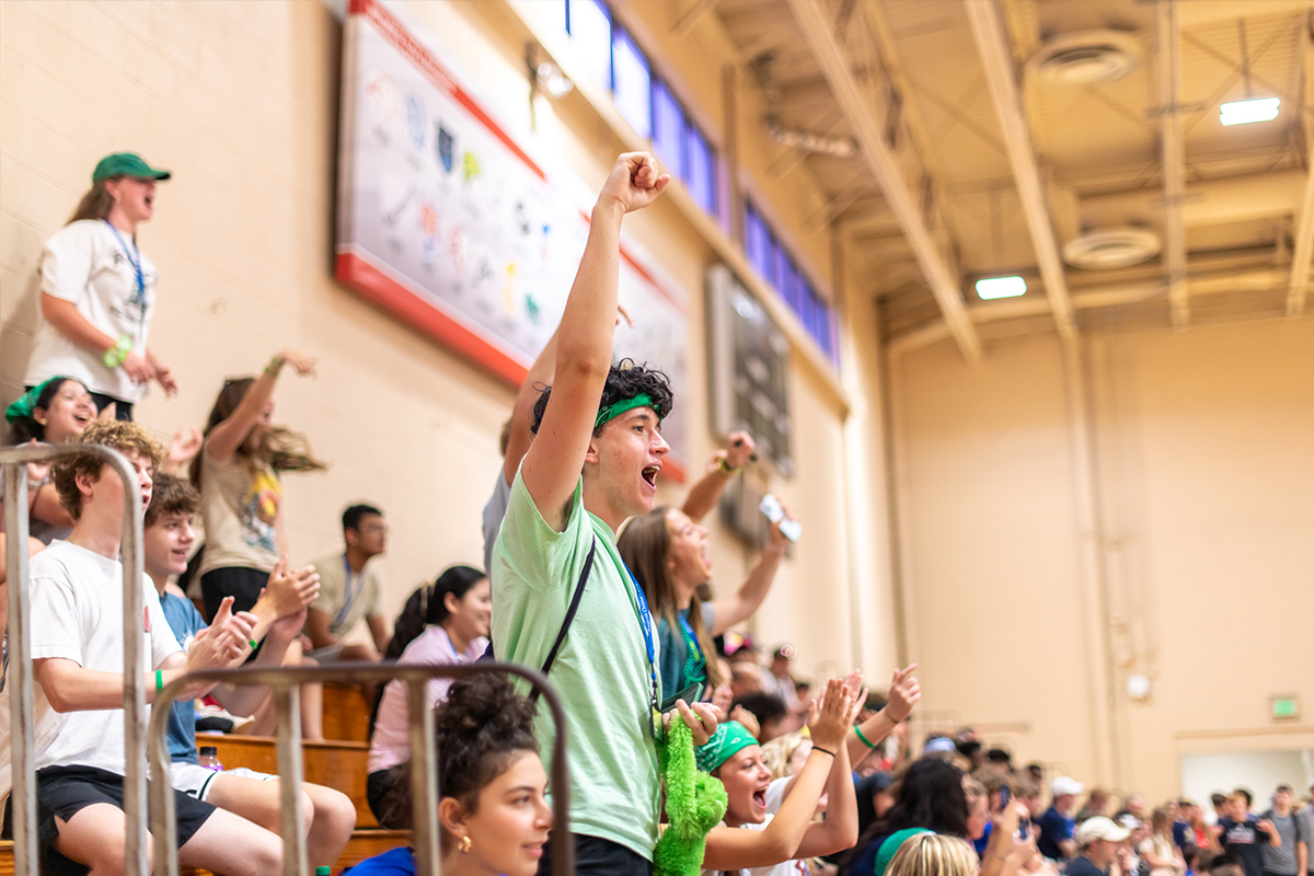 Teen Extreme Campers Cheering at Basketball Competition