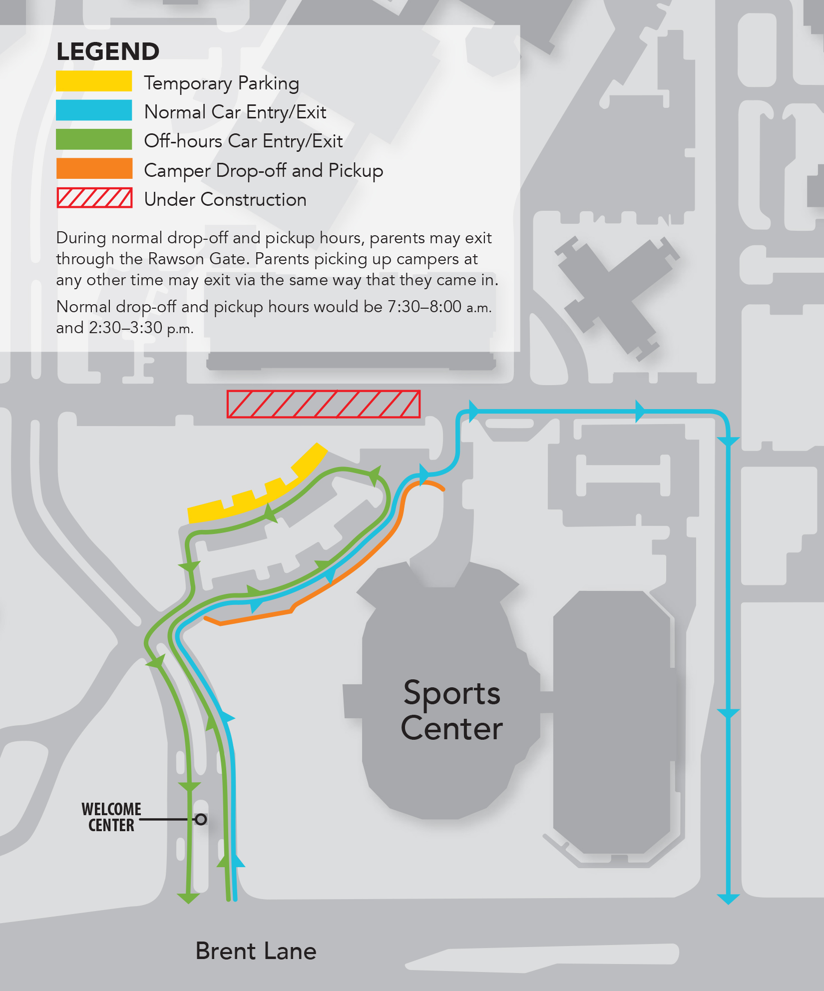 Sports Center Day Camp Traffic Map