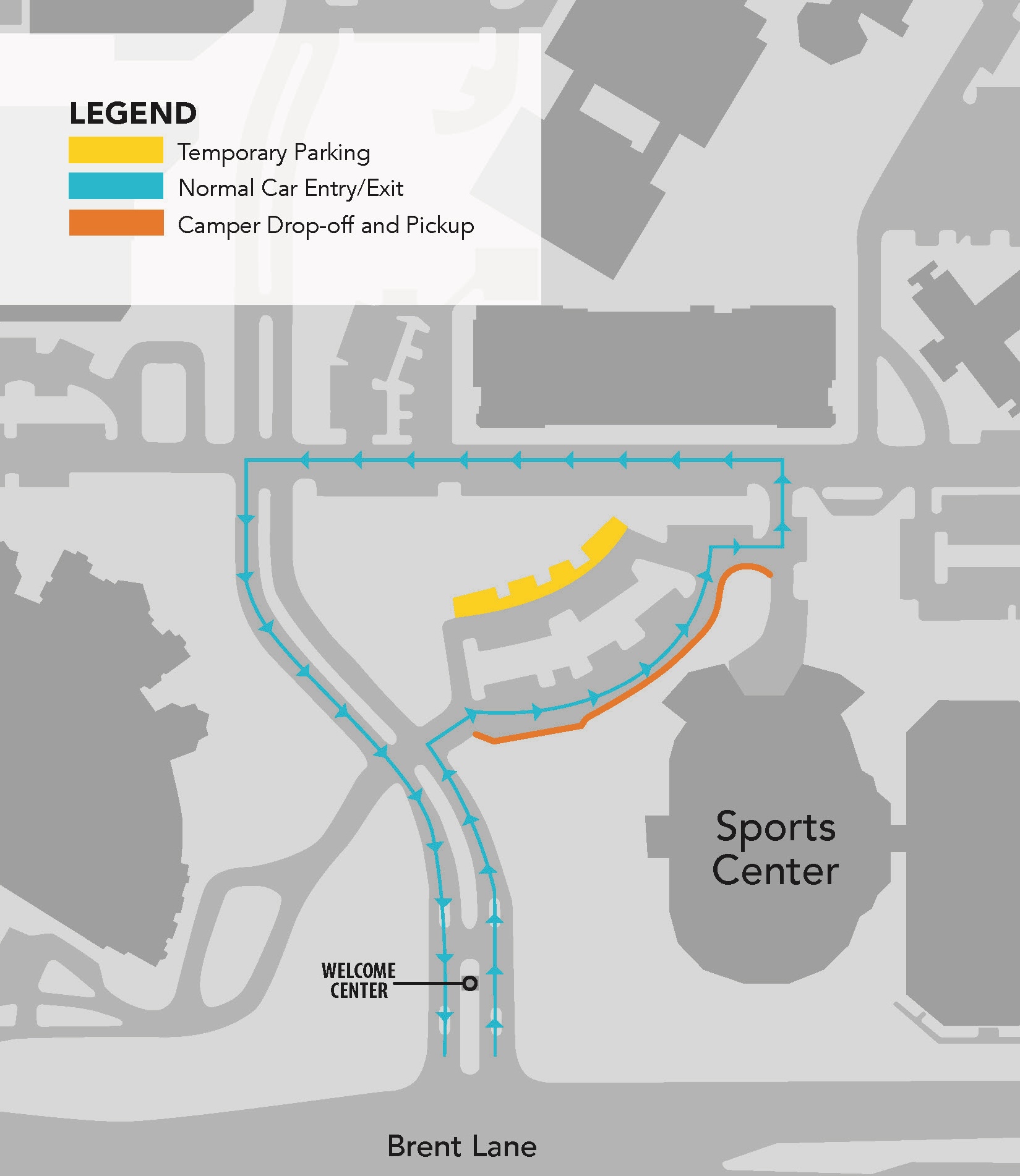 Sports Center Day Camp Traffic Map