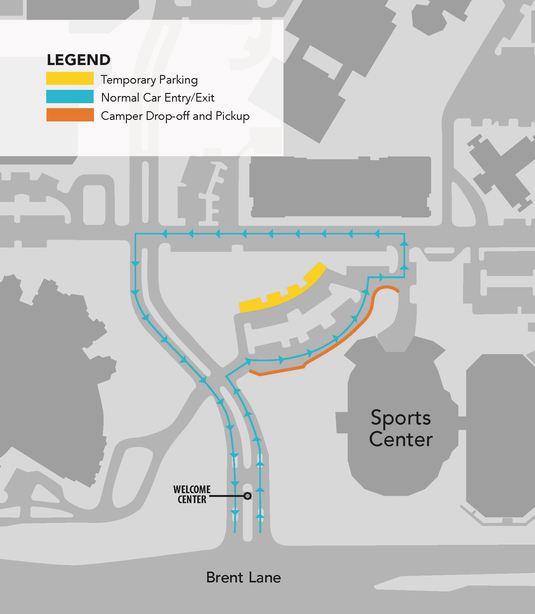 Sports Center Day Camp Traffic Map