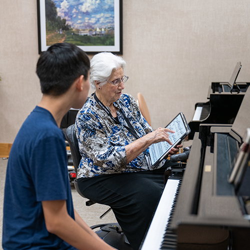 Camper playing a clarinet